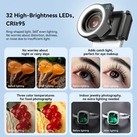 APEXEL 10-20X Zoom Macro Lens HD Micro Phone Camera Lenses with LED Fill Light for iPhone Samsung all Smartphones Eyelash Macro - Image 3