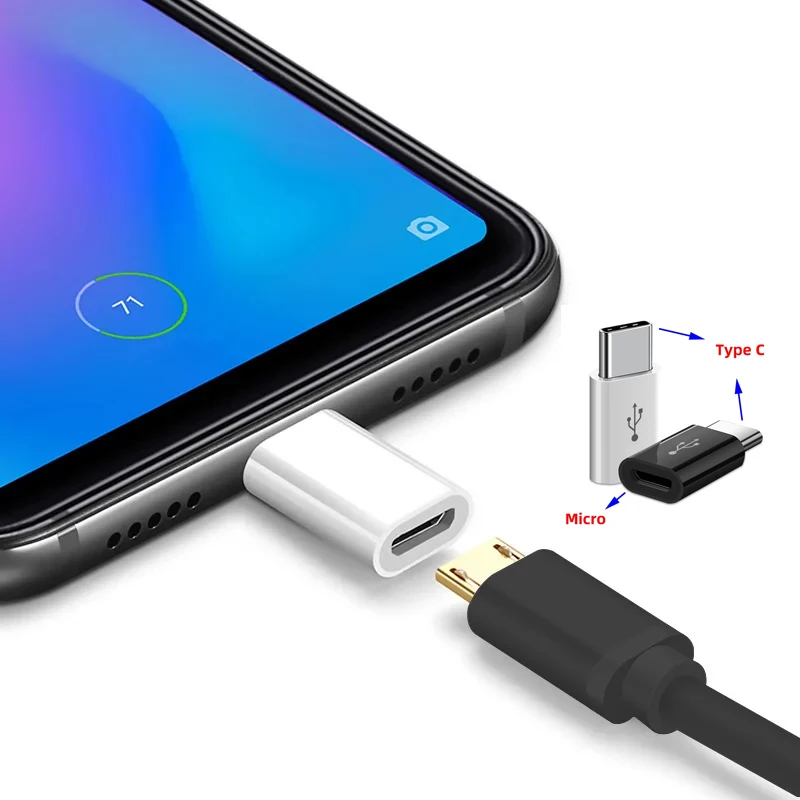 1/5PCS Female Micro USB To Male Type-C USB C Adapter Mobile Phone Connector For Huawei Xiaomi Samsung PC Notebook Android Cable