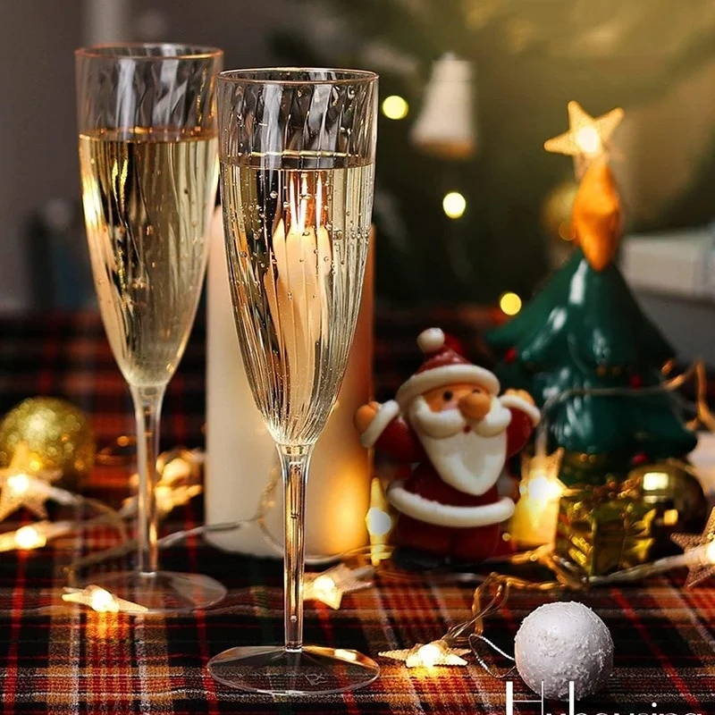 Description Picture 2 of item8/16PCS Plastic Disposable Cups Clear Champagne Glasses Perfect for Wedding and Party Celebration Cups Picnic Bar Drinkware Gift
