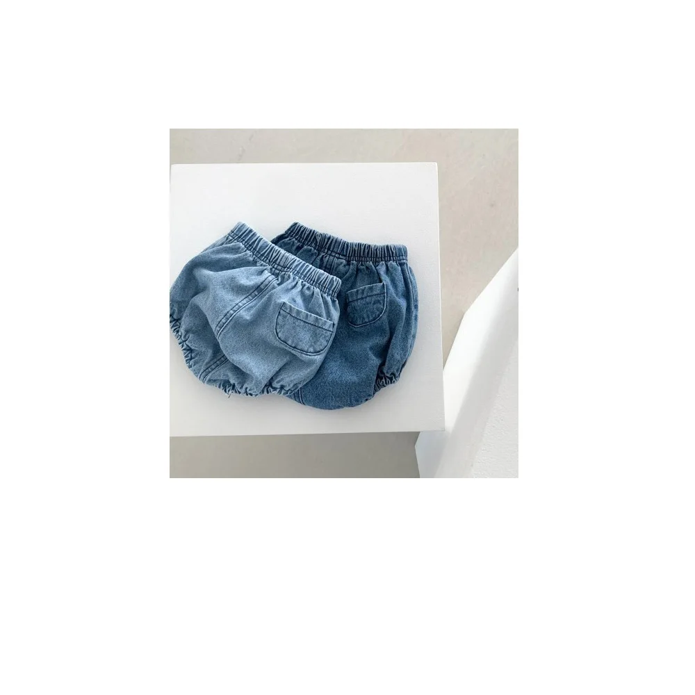 K21126 용 데님 랜턴 팬츠 아동용 반바지 블루머 팬츠  남아 여아 코튼 스트레치 캐주얼 여름 바지
