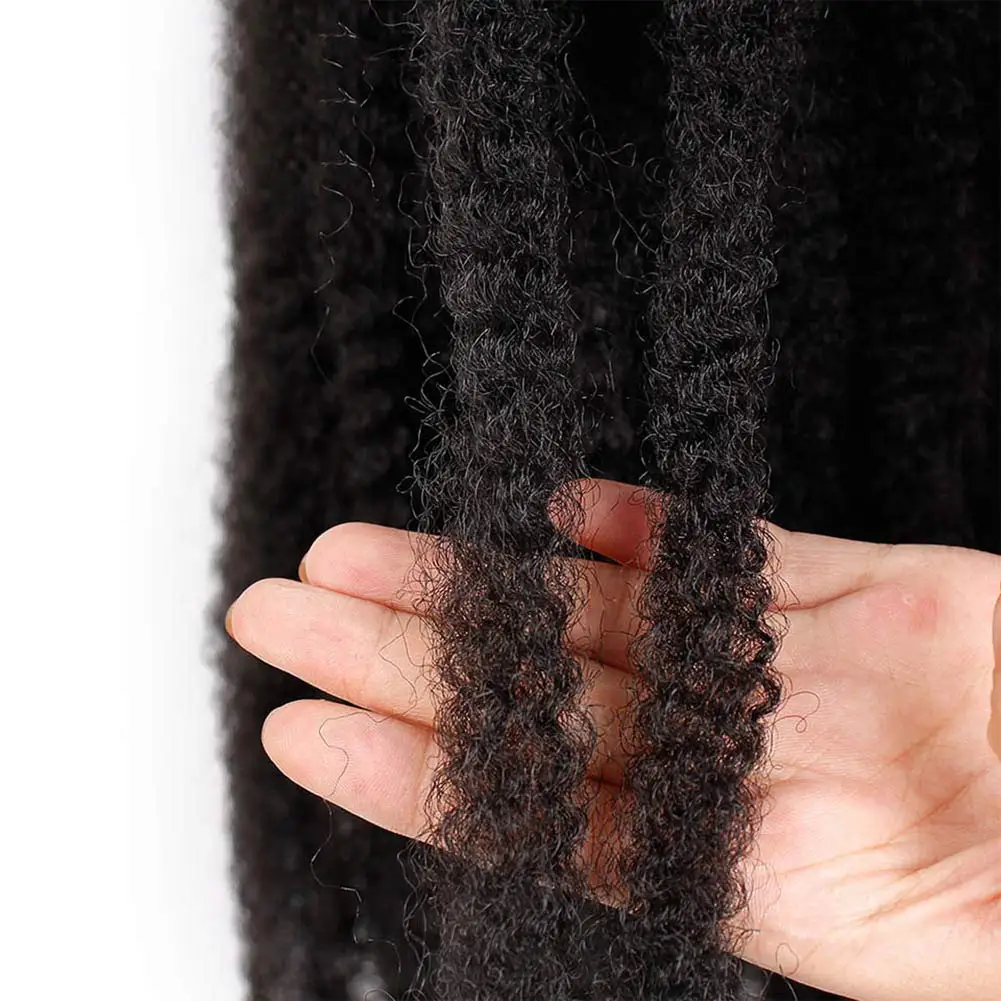 Afro Kinky Curly Marley Braids Synthetic Hair Extensions Curly Braids Jumbo Hair Braiding For Africa Women Hairpieces 8stands 5