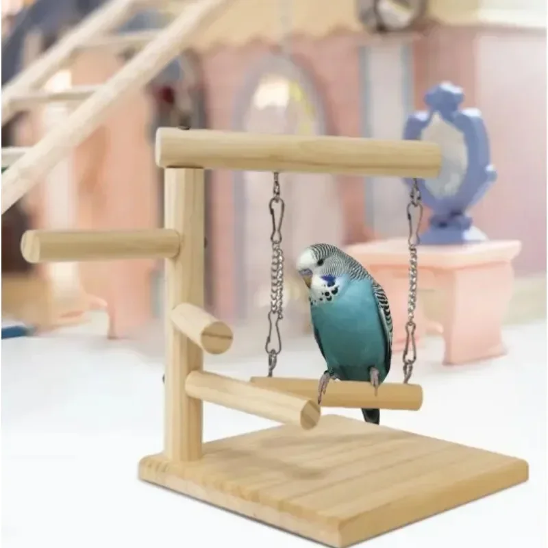 Solid Wood Parrot Stand Training Rack Bird Toy Supplies Training Rack Parrot Stand Pole Interaction Toys parrot toy bird toy