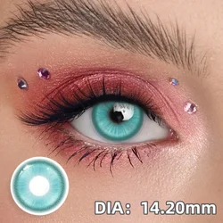VISUASHOW Magical Pop Purple/Pink Cosplay Contact Lenses for Party and Halloween Eye Makeup (Crystal Green)