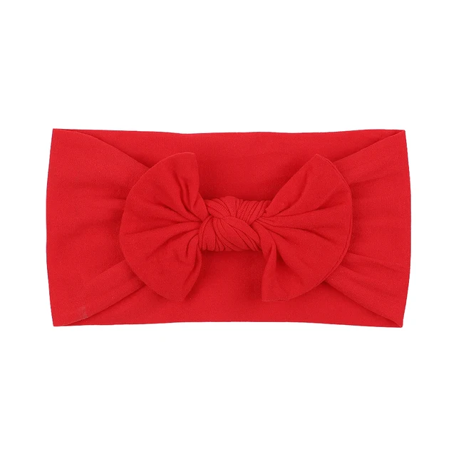 Solid Color Broadside Bowknot Headband for Kids Girls Elastic Hair Band Baby Hairband Boutique Turban Headwear Hair Accessories 12