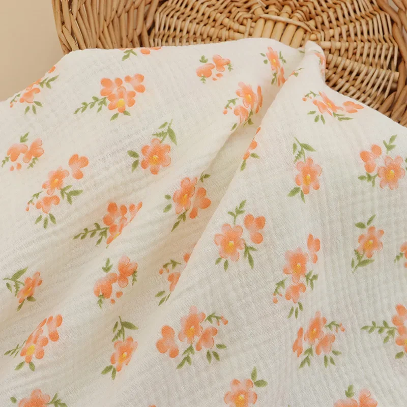 Class a Infant Fabric Cotton Printed Double Layer Gauze Home Clothes Sleepwear Towel High Density Soft Comfortable Baby Fabric