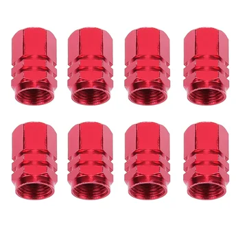 ฝาครอบก้านวาล์วยางล้ออะลูมินัมอัลลอยฝาครอบกันฝุ่นสีดำสีเงินสีแดงสีทองสีน้ำเงินสำหรับรถจักรยานยนต์รถจักรยาน8แพ็ค 2