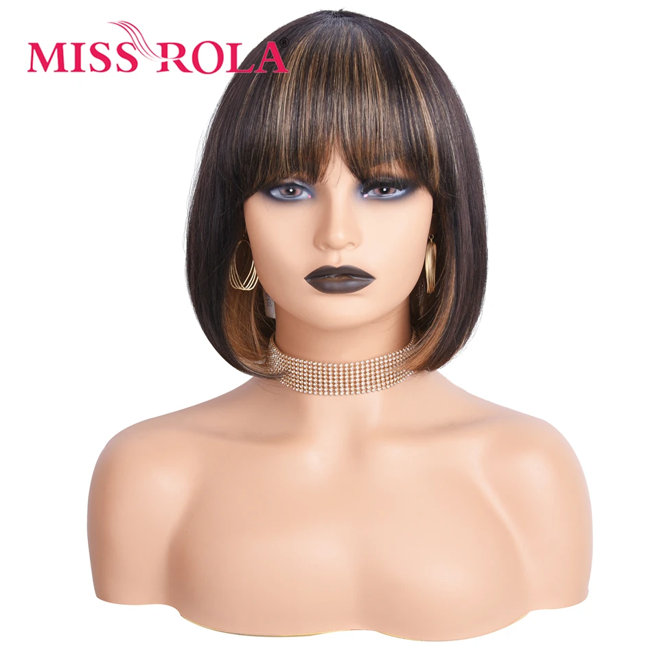 Verpassen Rola Haar 613# Blond Lila Blau Kurze Bob Menschliches Haar Perücken Ganze Maschine Maß Gerade Bob Perücke Mit Pony malaysia Remy – Detail 16