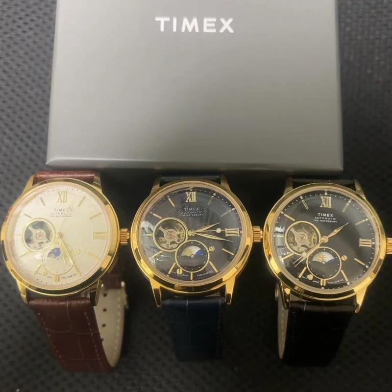 TIMEX Automatic Men's Watch Luxury Leisure Multifunction Calendar leather Strip Wristwatch mechanical watch,quartz belt watch