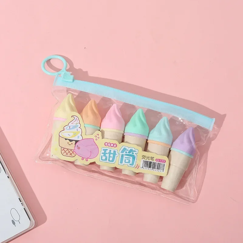 Highlighter Pen Set Mini Marker Pens 6Pcs Kids Stationery