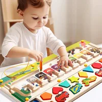 Montessori Wooden Toys Magnetic Color Sorting Maze Kid Shape Matching Puzzle Game Board Math Early Educational Toys for Children 1