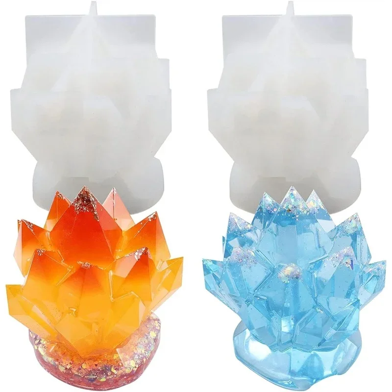 DIY crystal epoxy mold crystal cluster decoration mold candle table ...