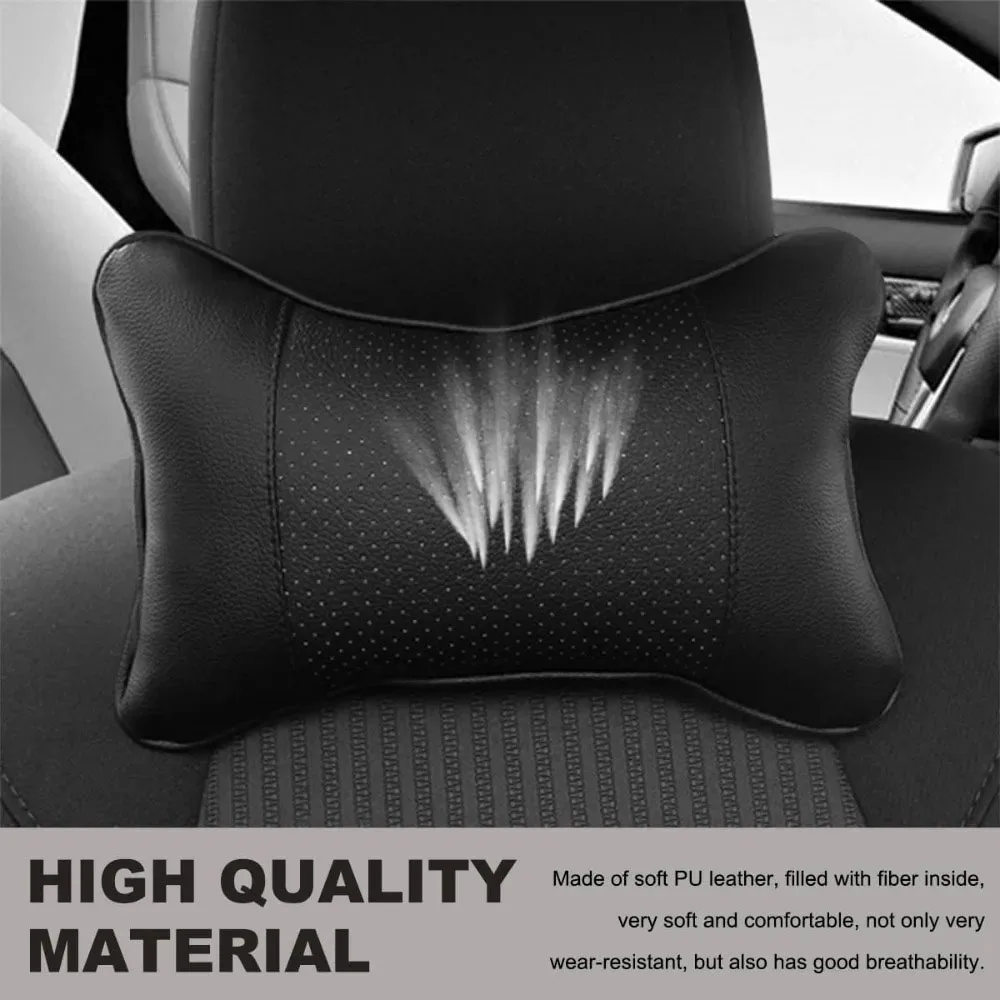 고급 가죽 자동차 목베개, 통기성 헤드레스트, 자동차 액세서리, BMW M M3 M5 M6 X3 E46 E90 F30 G20 E36 E34 X6 G20 G30용