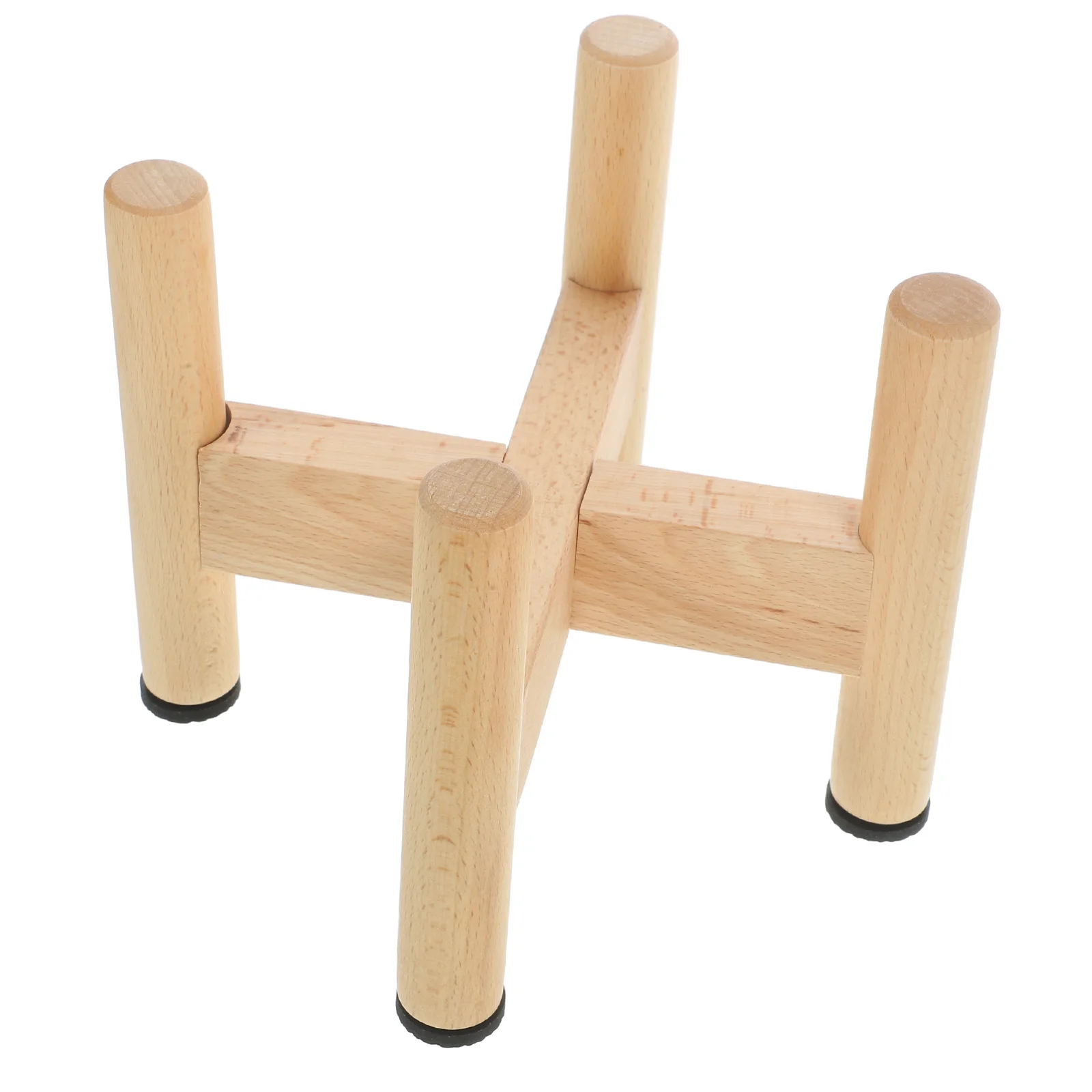

Flower Pot Shelf Planter Holder Pots for Plants The Cross Potted Stand Wood Base Bonsai