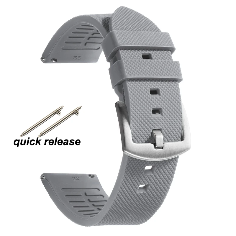 Classic Tropical FKM Rubber Watch Strap – Premium Replacement Bracelet Belt, 20mm/22mm