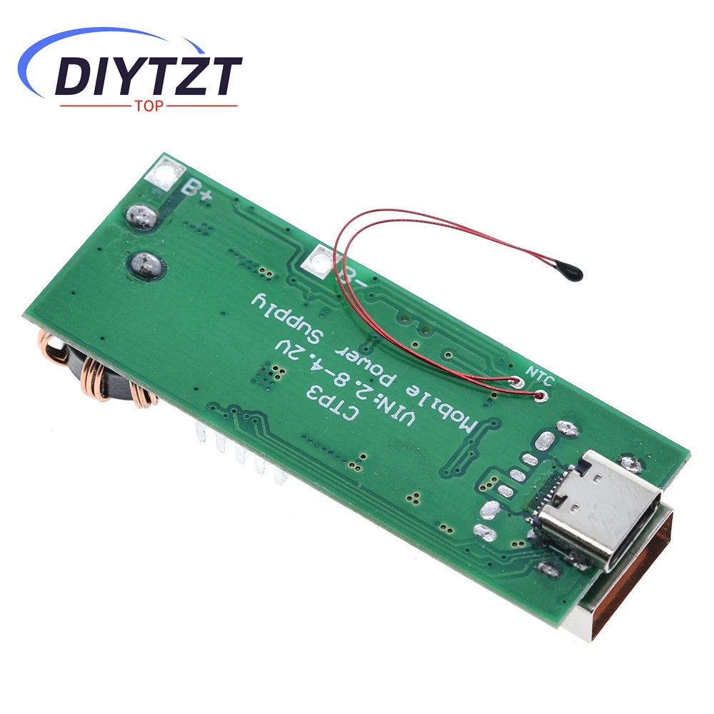 DIYTZT QC4.0 QC3.0 Double Way PD Mobile Phone Power Bank Quick Charge 3.7V to 5V 9V 4.5A 22.5W Type-C USB Boost Charger Board