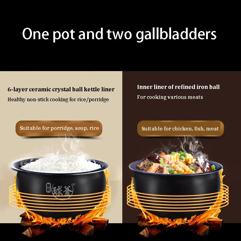 Electric Cooker with 2 Inner Pots automatic exhaust Electric high Pressure Cooker Intelligent Automatic rice Cookers Multicooker