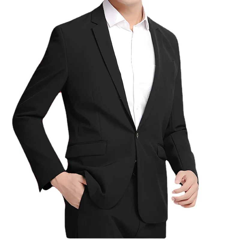 Autumn Man's Single Breasted Suit Jacket Solid Color Simple Business Suits Versatile Blazer Coat