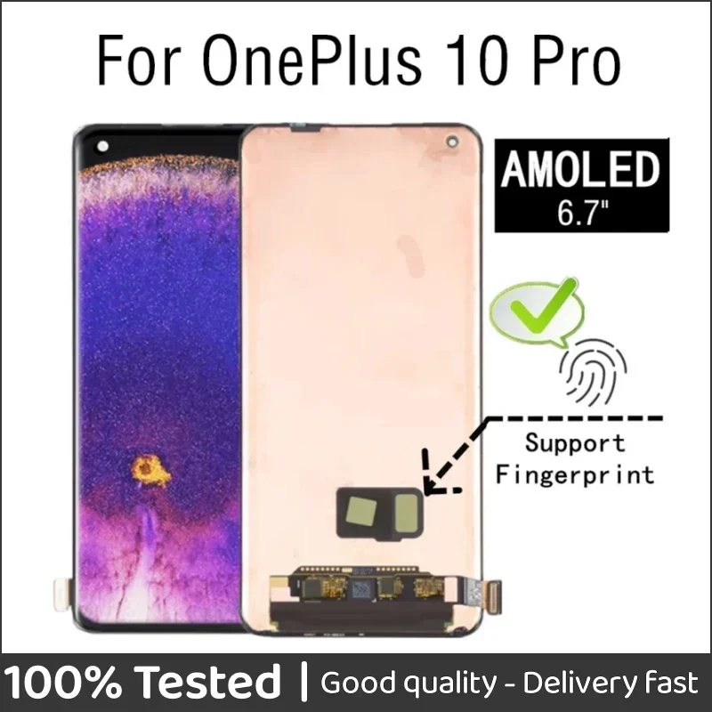 

6.7"AMOLED Display For OnePlus 10 Pro LCD Display Touch Screen Digitizer Assembly Replacement For Oneplus 10Pro NE2210 LCD