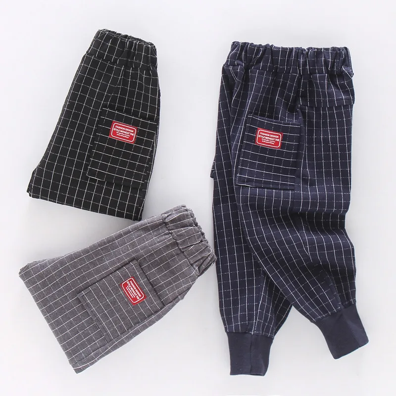 

Children Casual Plaid Sweatpants Spring Fashion Sport Baby Pants Solid Trouser Autumn Kids Boy Girls Kids Fall Clothes Outwear