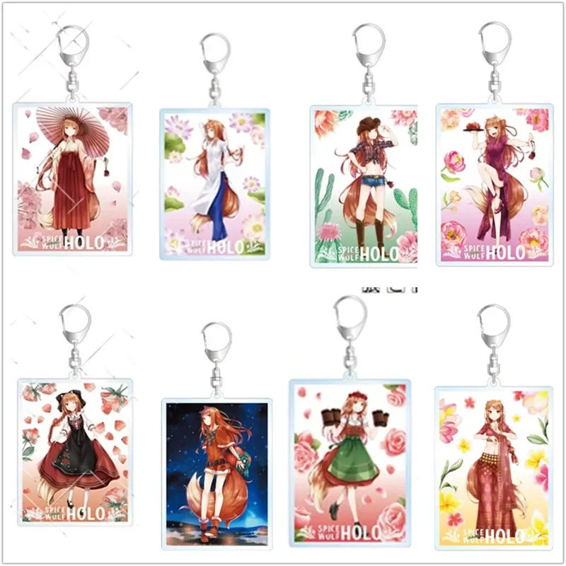 

Anime Spice and Wolf Keychain Figure Doll Holo Horo Chloe Nora Keyring Bag Pendant for Gift