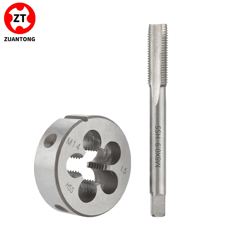 ZUANTONG 1SET 오른손잡이용 메트릭 탭 다이 세트 M1-M11HSS 공작기계 내외부 나사탭핑 및 수리 도구용