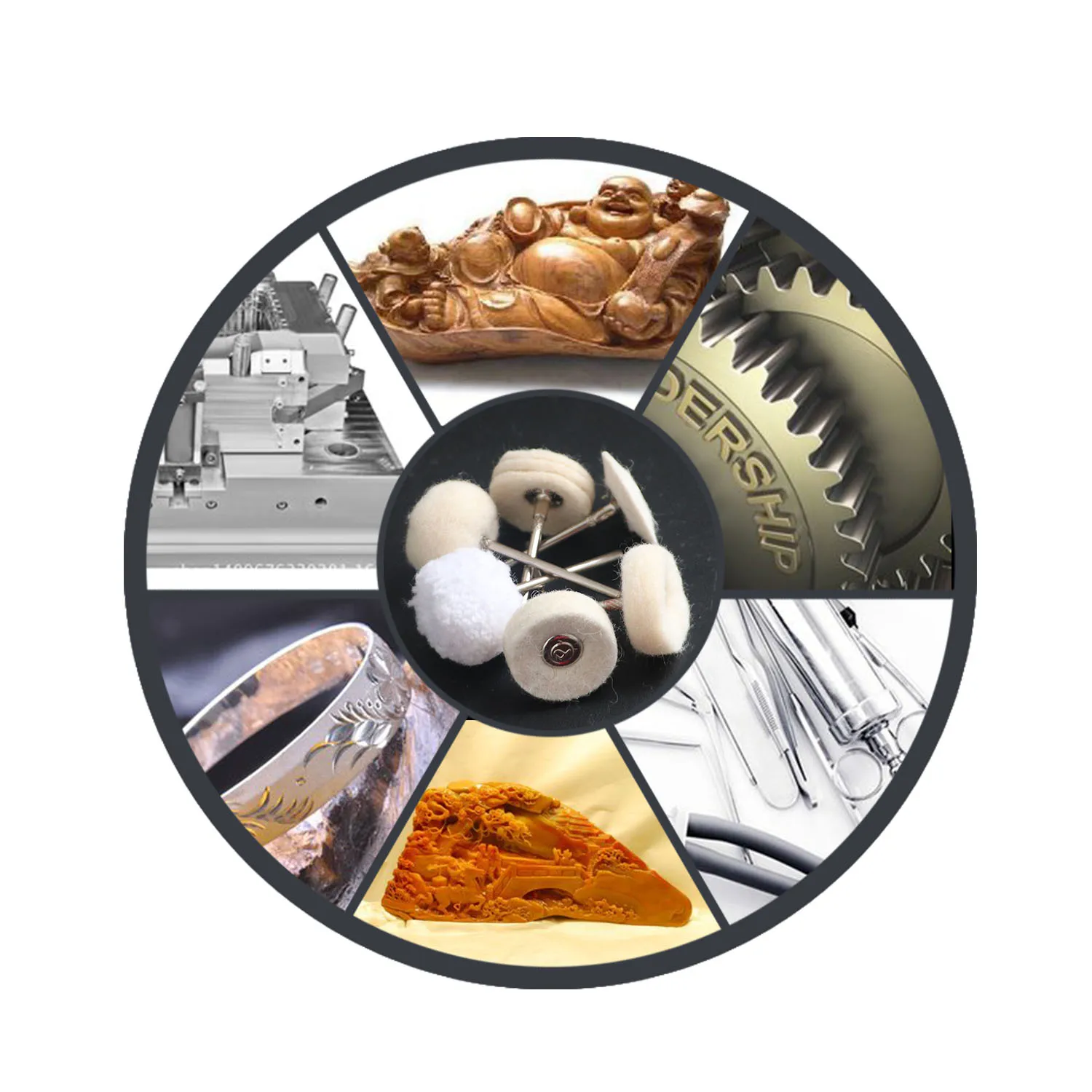 Рисунок 6 - набор полировальных насадок для дрели