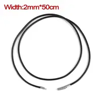 Collier en corde de cire en cuir noir de 2mm, Tube en acier inoxydable, fermoir, bricolage, colliers unisexes, chaîne, accessoires de bijoux, nouveau 5