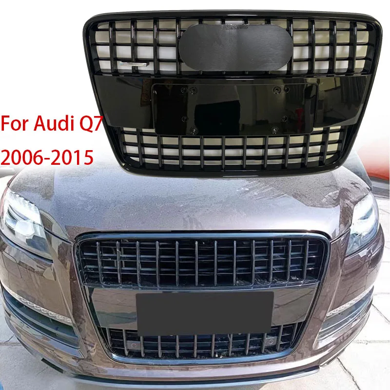 아우디 Q7 2006-2015용 레이싱 그릴, 전기 도금된 그리드 프론트 그릴, 광택..