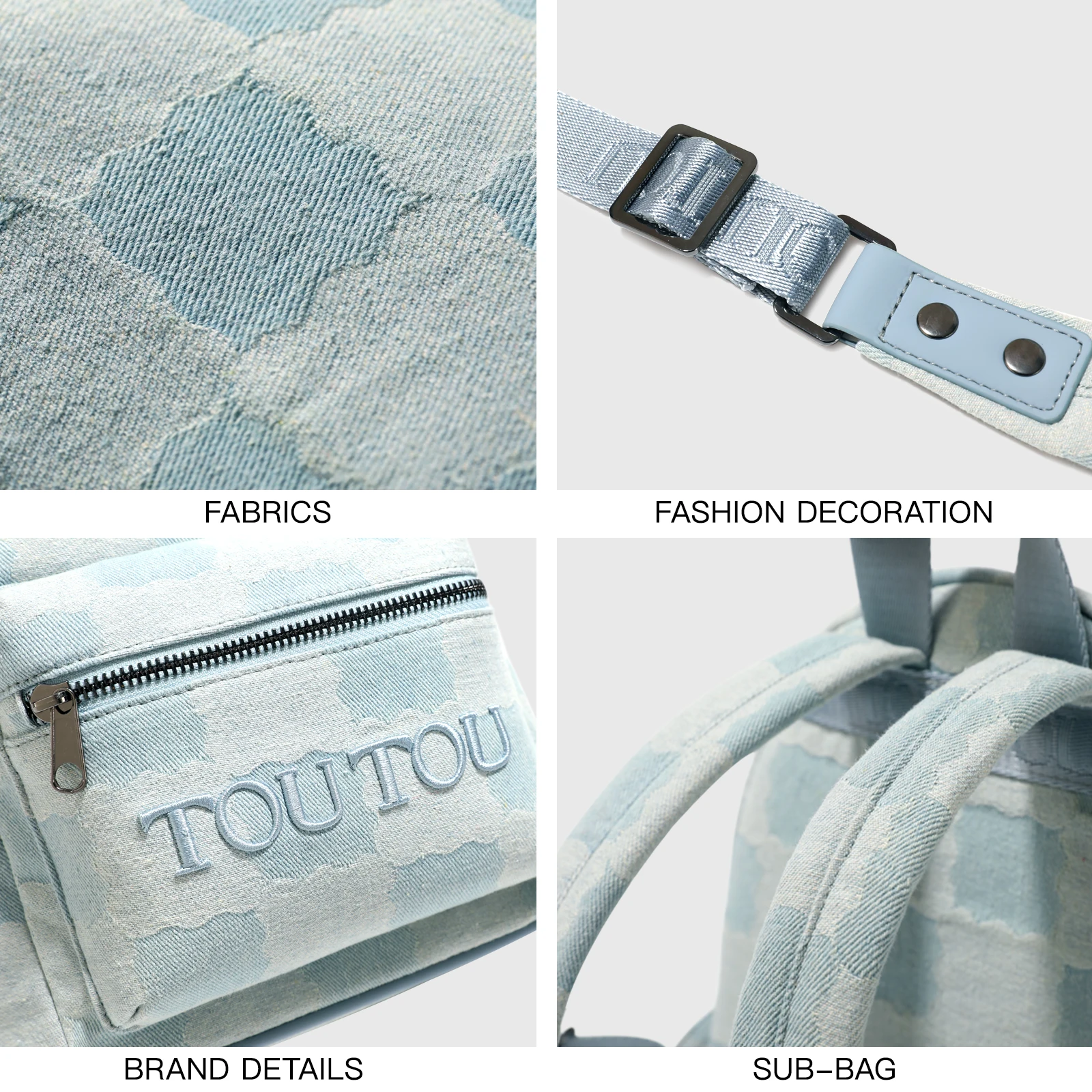 TOUTOU Simple Zipper Backpack, Versatile Bookbag With Adjustable Strap, Casual Solid Color School Bag