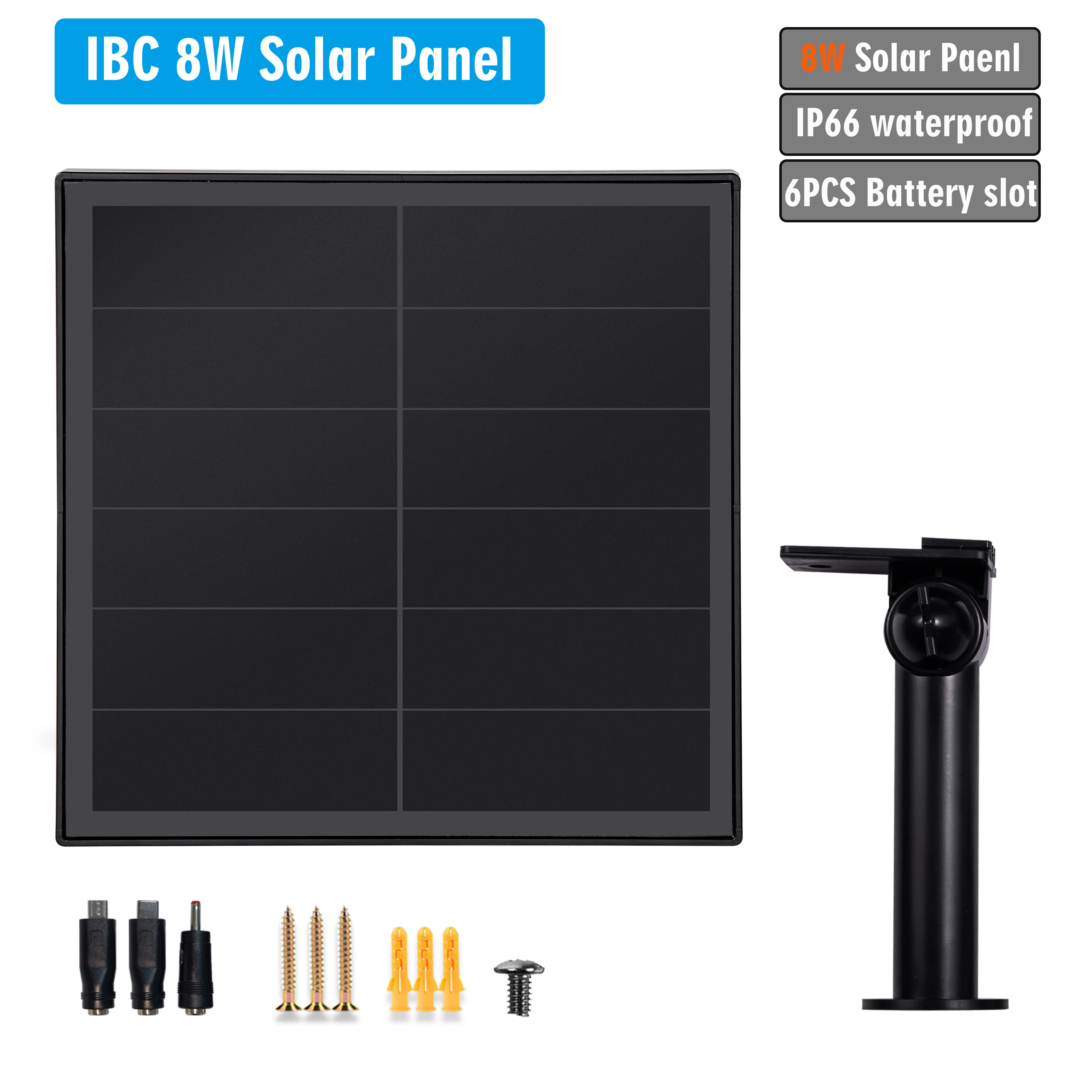 แผงโซลาร์เซลล์ 8 วัตต์ กันน้ำ ไมโครเอาต์พุต 12 โวลต์ ชาร์จแบตเตอรี่ 18650 สำหรับติดตั้งภายนอกอาคาร ใช้กับเซ็นเซอร์รักษาความปลอดภัย 4G Router WIFI 1