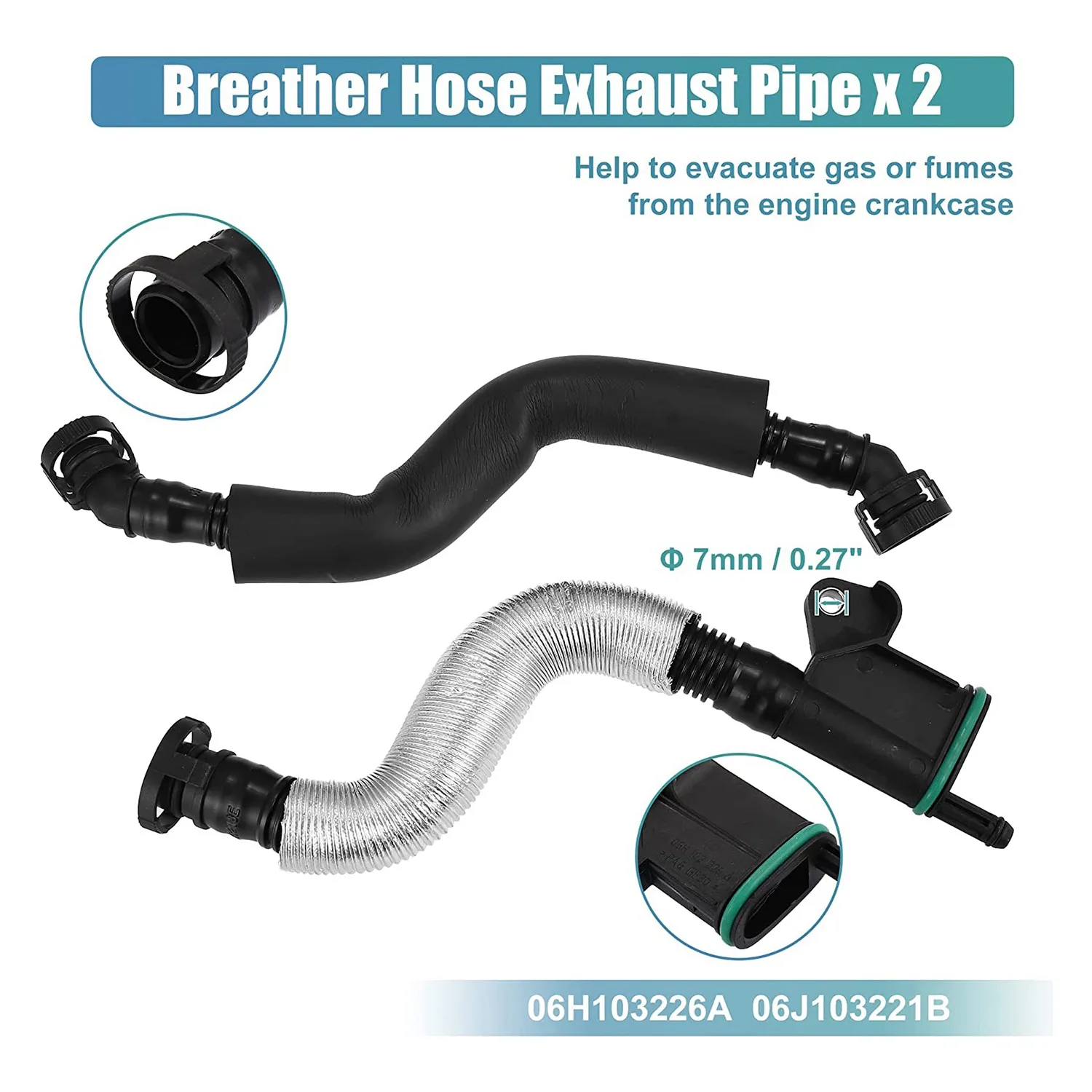 PCV Valve Engine Crankcase Vent Oil Separator Breather Hose Exhaust Pipe Kit for A3 A4 A5 Q5 TT CC