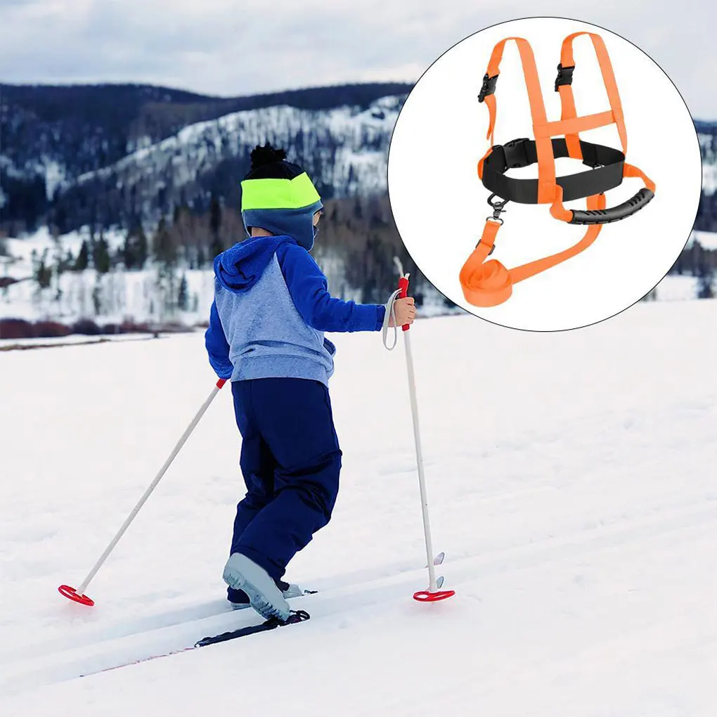 Nylon Children Ski Training Belt for 3-16 Years Old Safety Harness Adjustable Leashes ForControl Beginner Control Speed Downhill