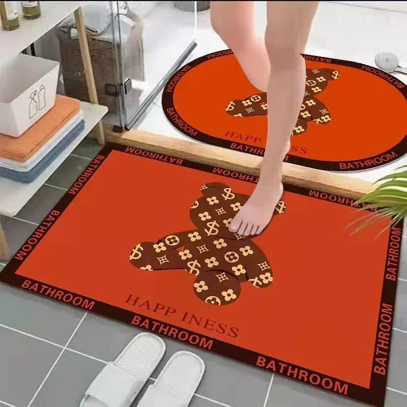 

2pcs Welcome Waterproof Door Mat Cartoon Kitchen Rugs Bedroom Carpets Decorative Stair Mats Home Decor Crafts Super Absorbent