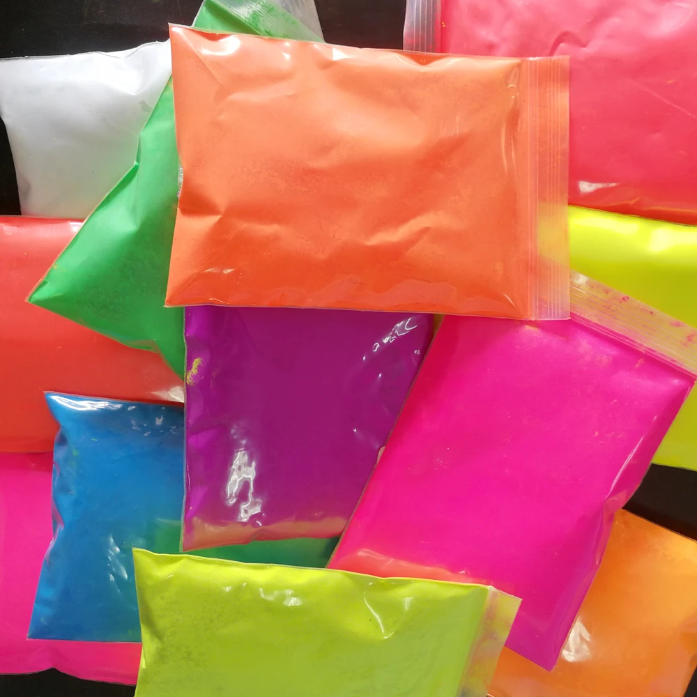 Nail Acrylic Powder 50g/bag Fluorescent Powder Bright Neon Pink/Green Multi Color Pigments non-bleeding Fluorescent Pigment
