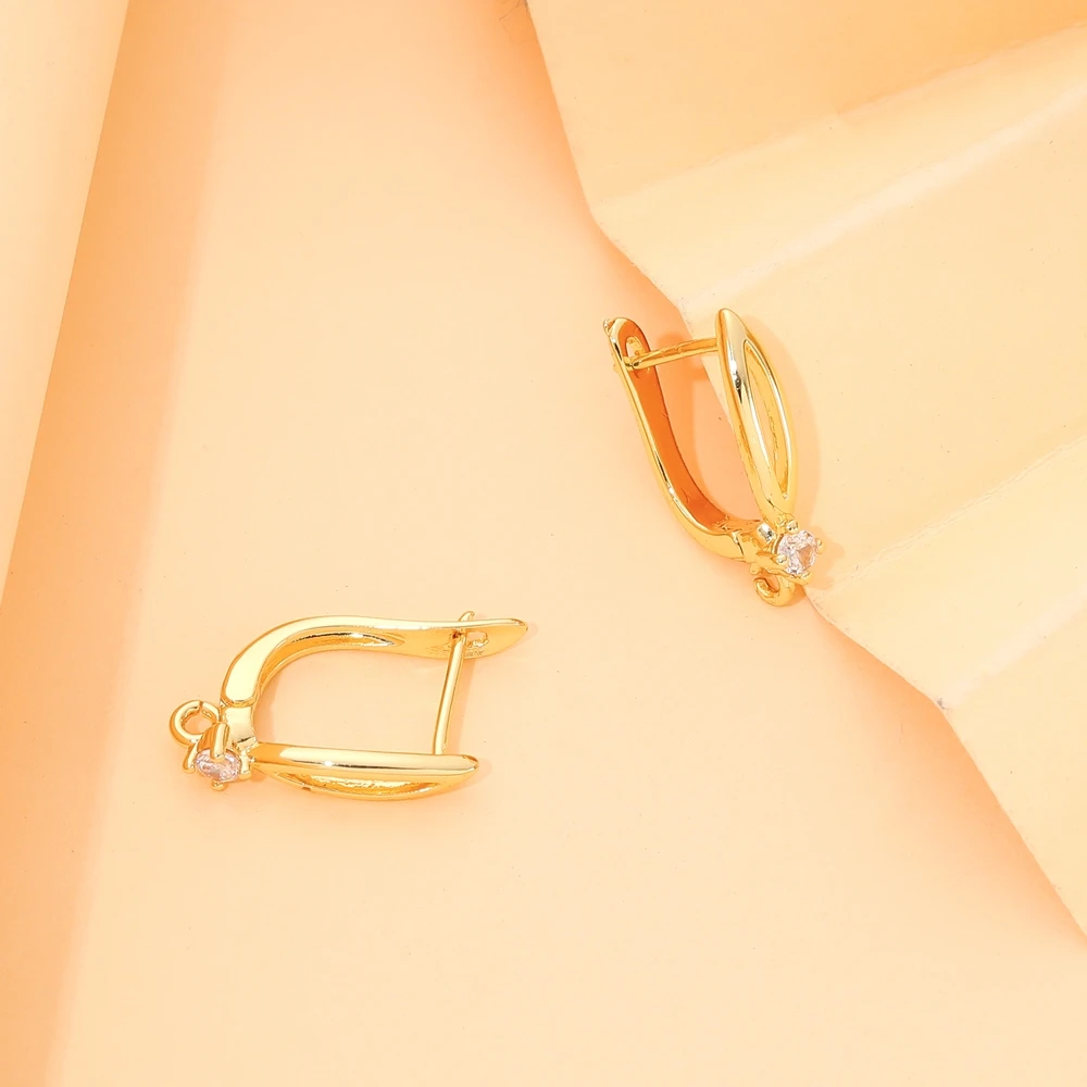 Juya DIY Kupfer anti allergene Ohr haken 18 Karat vergoldet Basic Fashion Damen Ohrring machen Befestigungs elemente Zubehör – Detail 15