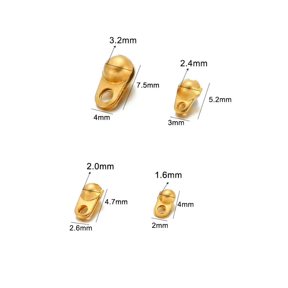 100/50 Stück Edelstahl 1,6/2/2,4/3,2 mm Kugel-Crimps, Perlenverbinder, Kettenendenverschlüsse für die Herstellung von DIY-Armbändern und Halsketten – Detail 4