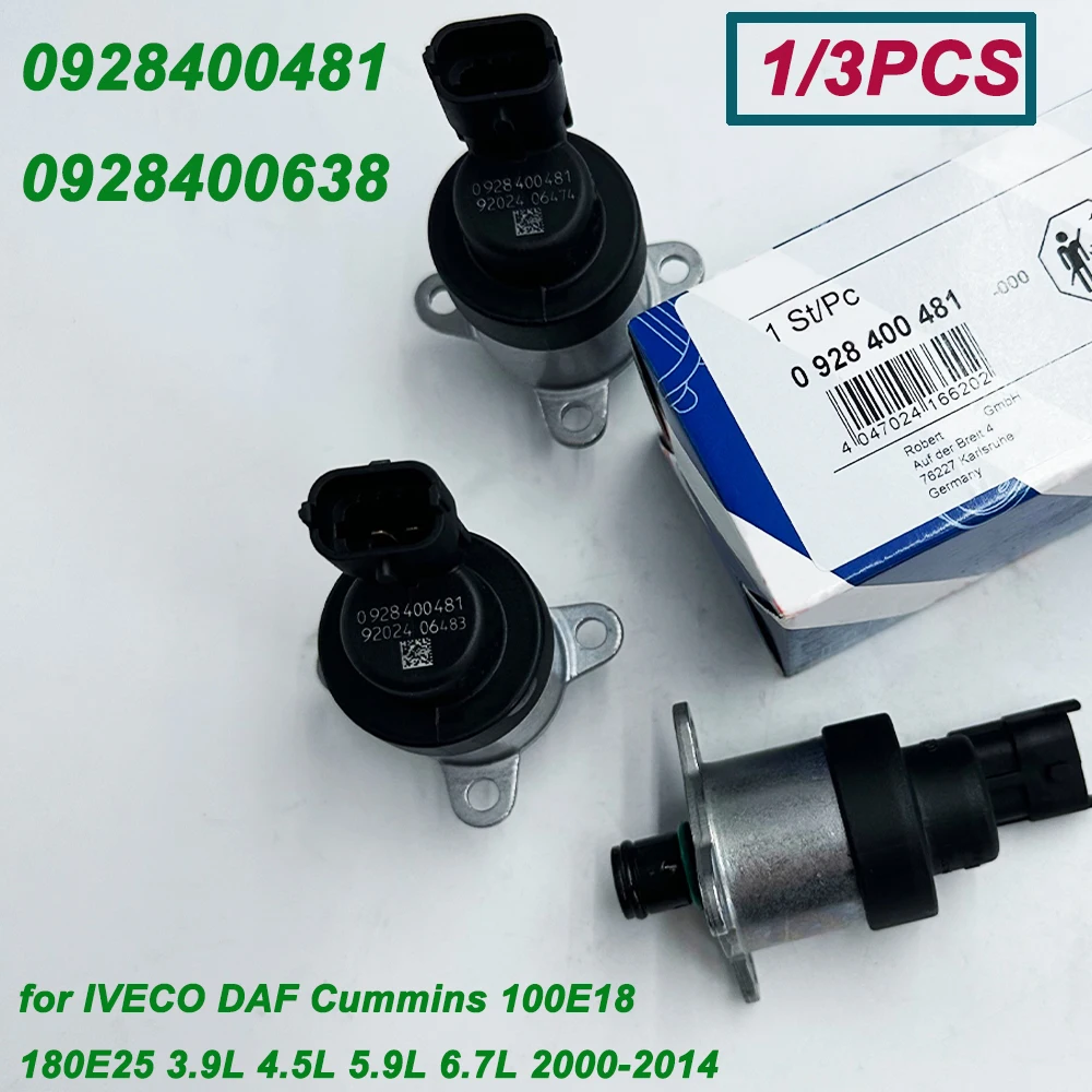 

Новый регулятор топливного насоса SCV Valve 0928400481 0928400638, 1/3 шт., для фотоэлементов DAF 100E18 180E25 3,9 4.5L 5.9L 6.7L 2000-2014 4937597
