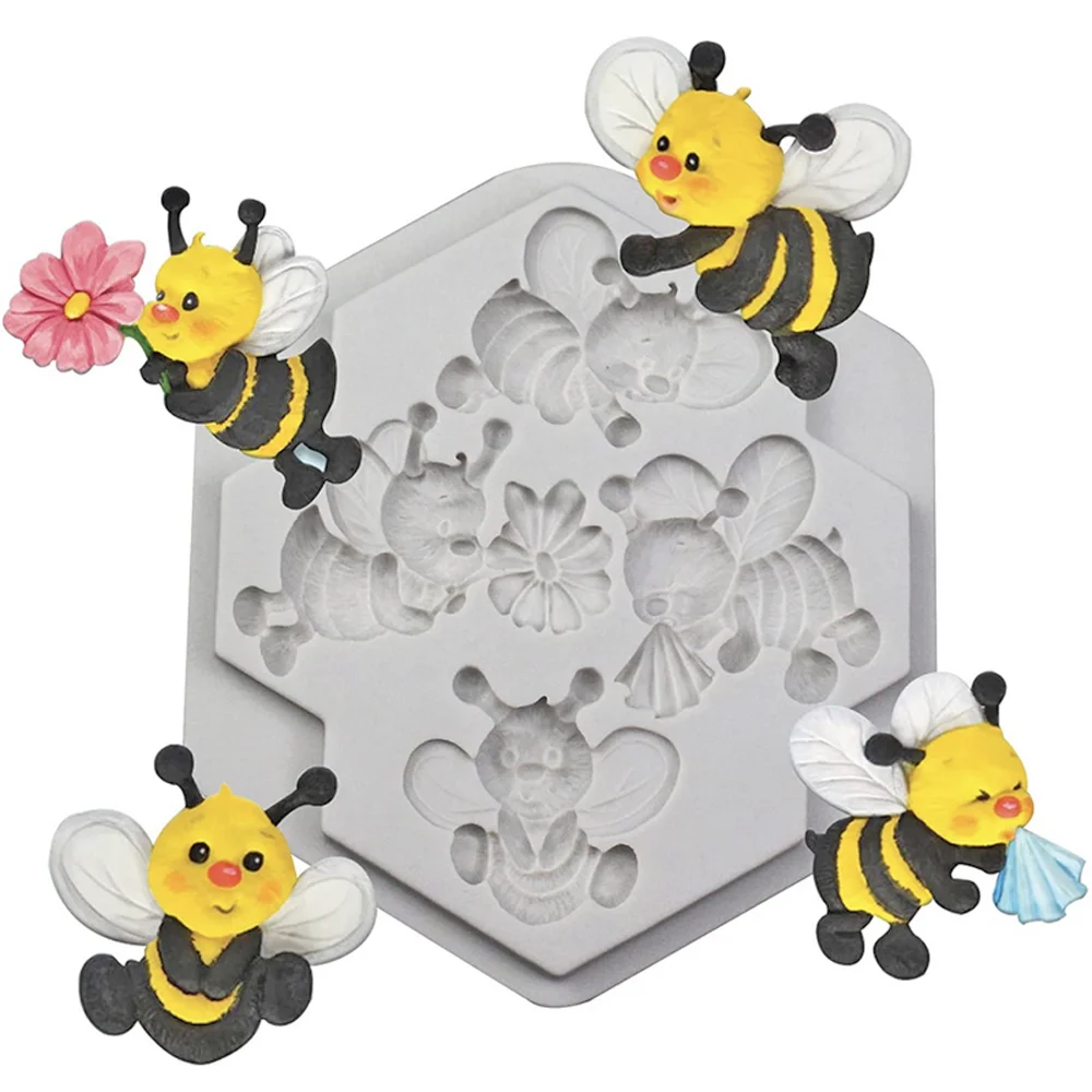 

Bee Silicone Fondant Mould Chocolate Sugarcraft Topper Kitchen Cake Pastry Cookie Decoratio Baking Mold DIY