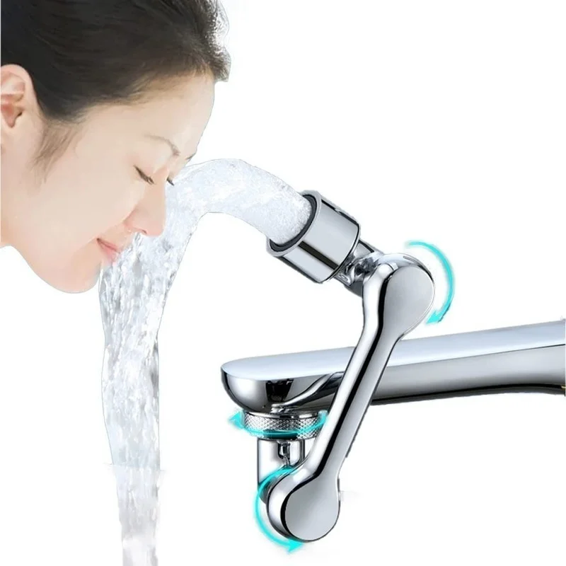 Universal 1080&deg; Rotation Faucet Spray Head Extender Tap Adapter Splash Bubbler Nozzle Kitchen Washbasin