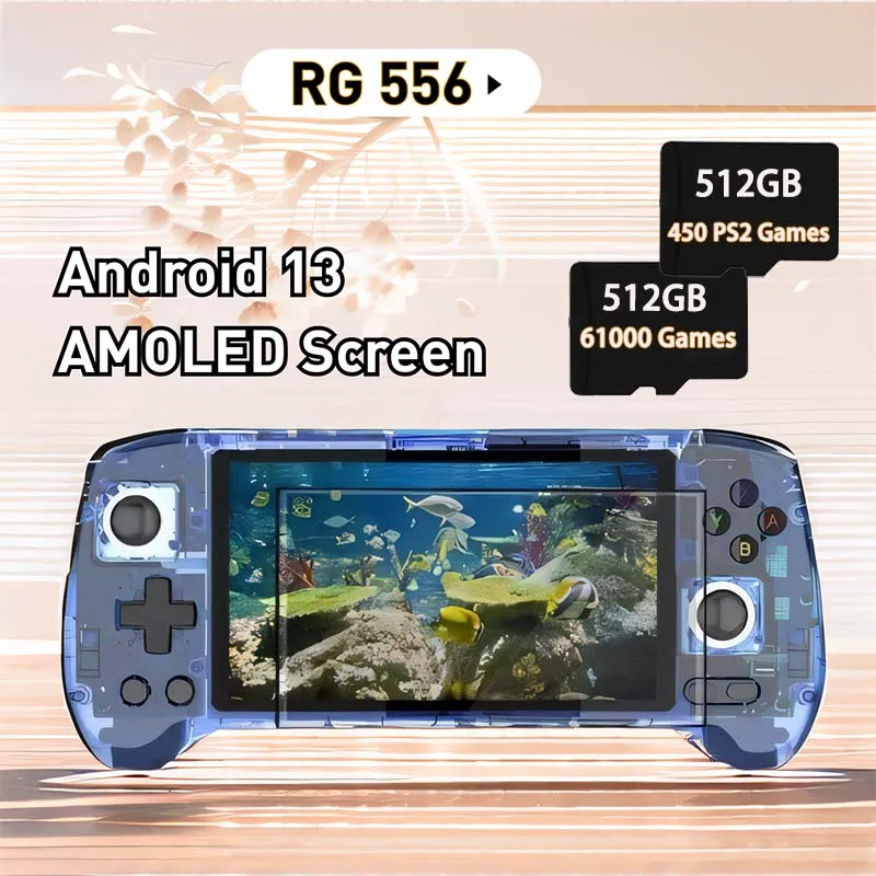 Anbernic Rg556 Console Di Gioco Portatile Retrò Unisoc T820 Android13 Schermo Amoled Da 5.48 Pollici Wii Gioco Portatile 512G 256G Ps2 Psp
