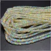 Veemake White Yellow Fire Opal Rondelle Beads Jewelry Design Making Natural Gemstones Crystal DIY Necklace Bracelets Earrings 2
