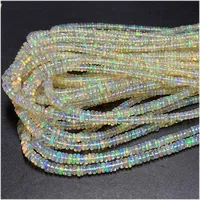 Veemake White Yellow Fire Opal Rondelle Beads Jewelry Design Making Natural Gemstones Crystal DIY Necklace Bracelets Earrings 2