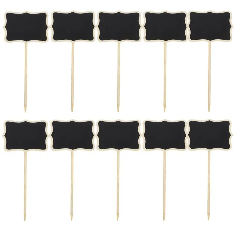 Etiquetas De Madera Para Plantas Con Pizarra - 10 Piezas, Reutilizables Y Personalizables