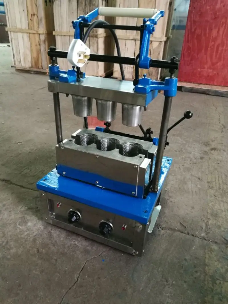 Commercial ice cream cone wafer making machine small edible coffee cup maker 3 heads CFR BY SEA