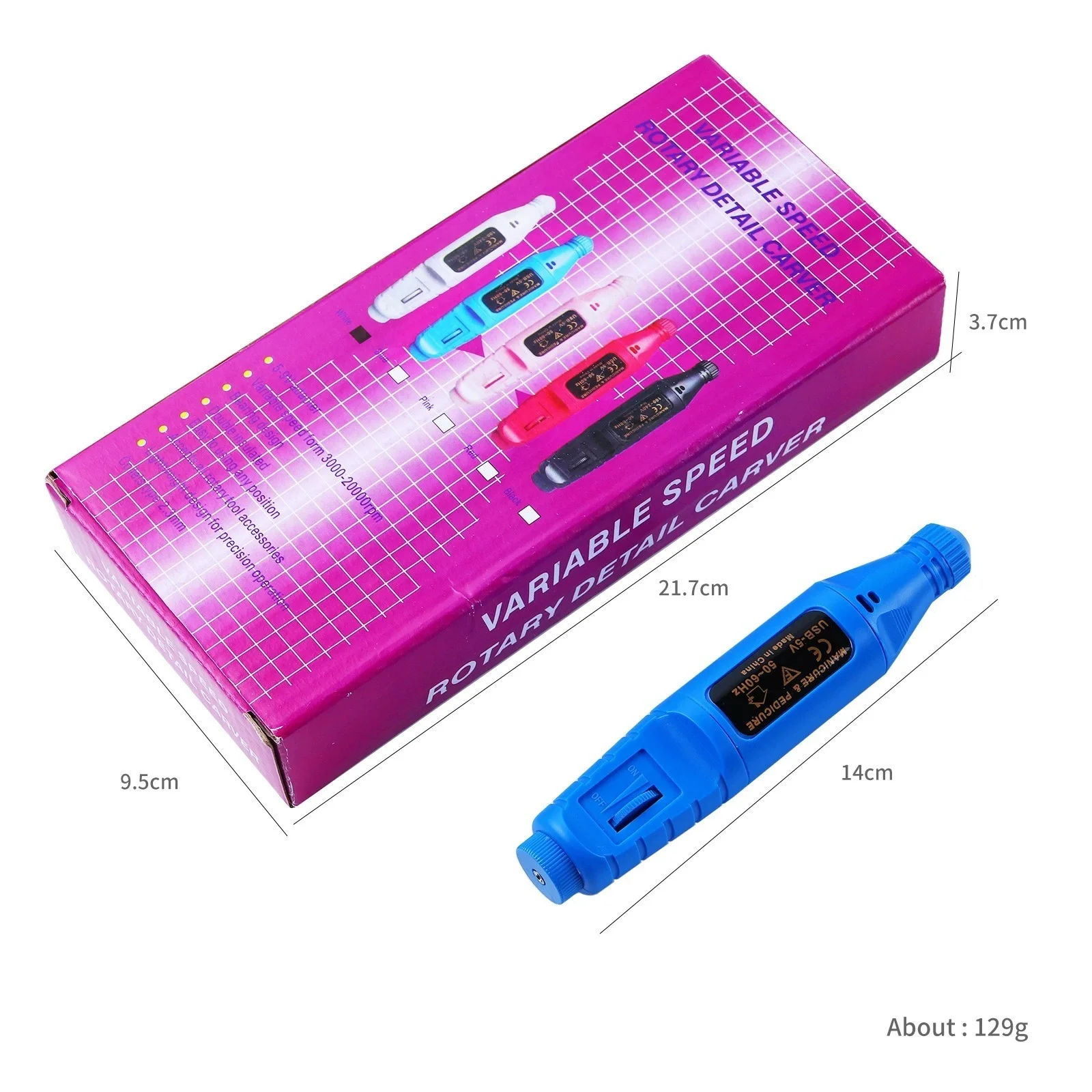 Electric Nail Drill Blue Electric Nail Drills Kit Remove Polisher Manicure Pedicure 6pcs File Sanding Bands