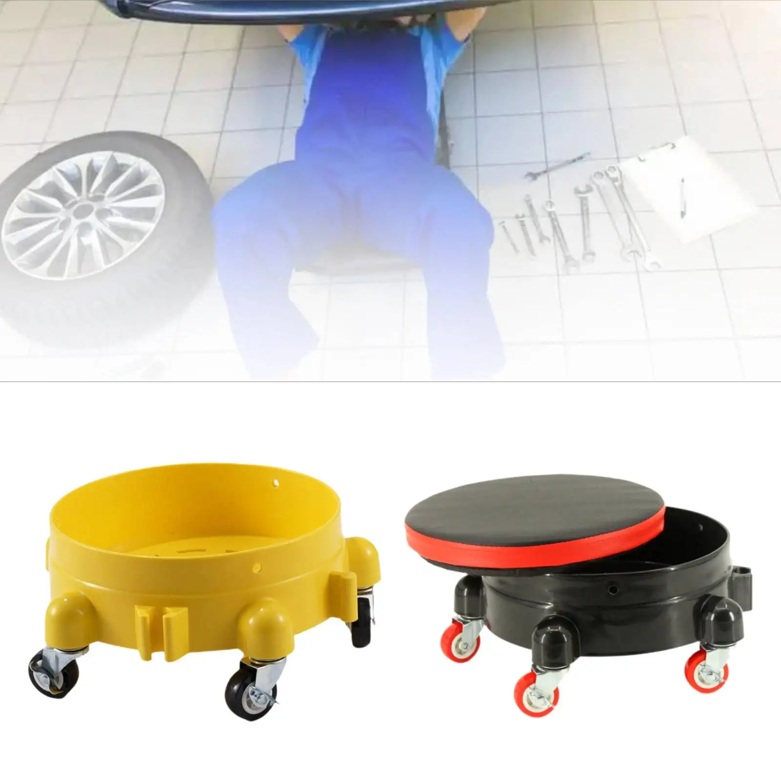 Car Wash Bucket Dolly Heavy Duty Swivel Caster Rolling Detailing Wash Bucket With Wheel rolling bucket cart for car washing pain