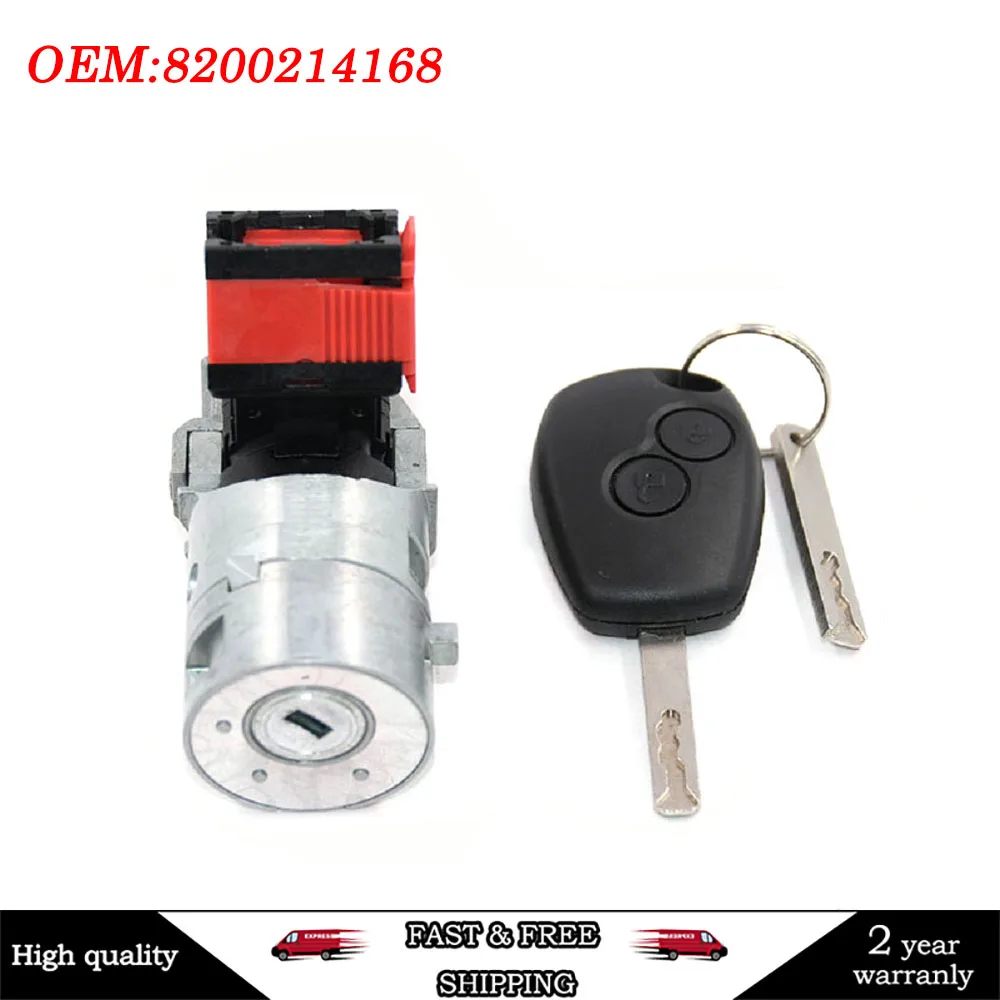 

7701208408 Ignition Lock Barrel Starter Switch+Key for Renault for Vauxhall Fiat 2005-2012 8200214168