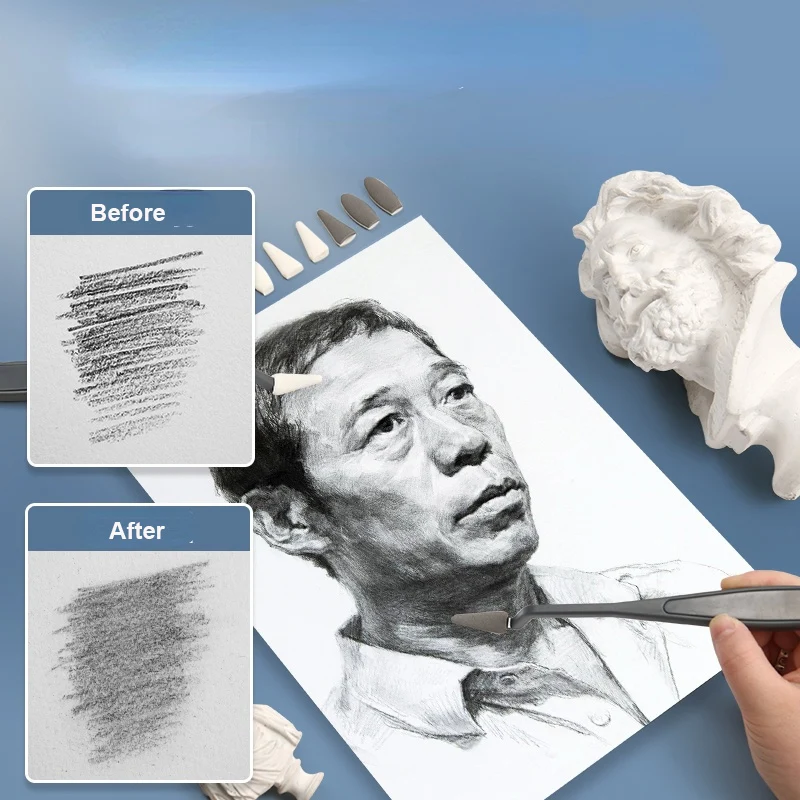 Sketch Eraser Pen Sketch Sponge Wiper Art Sketching Eraser Knife Washable Brush Sponge High-gloss Artist Drawing Correction Details Eraser Pen Sketching Cleaning Tool