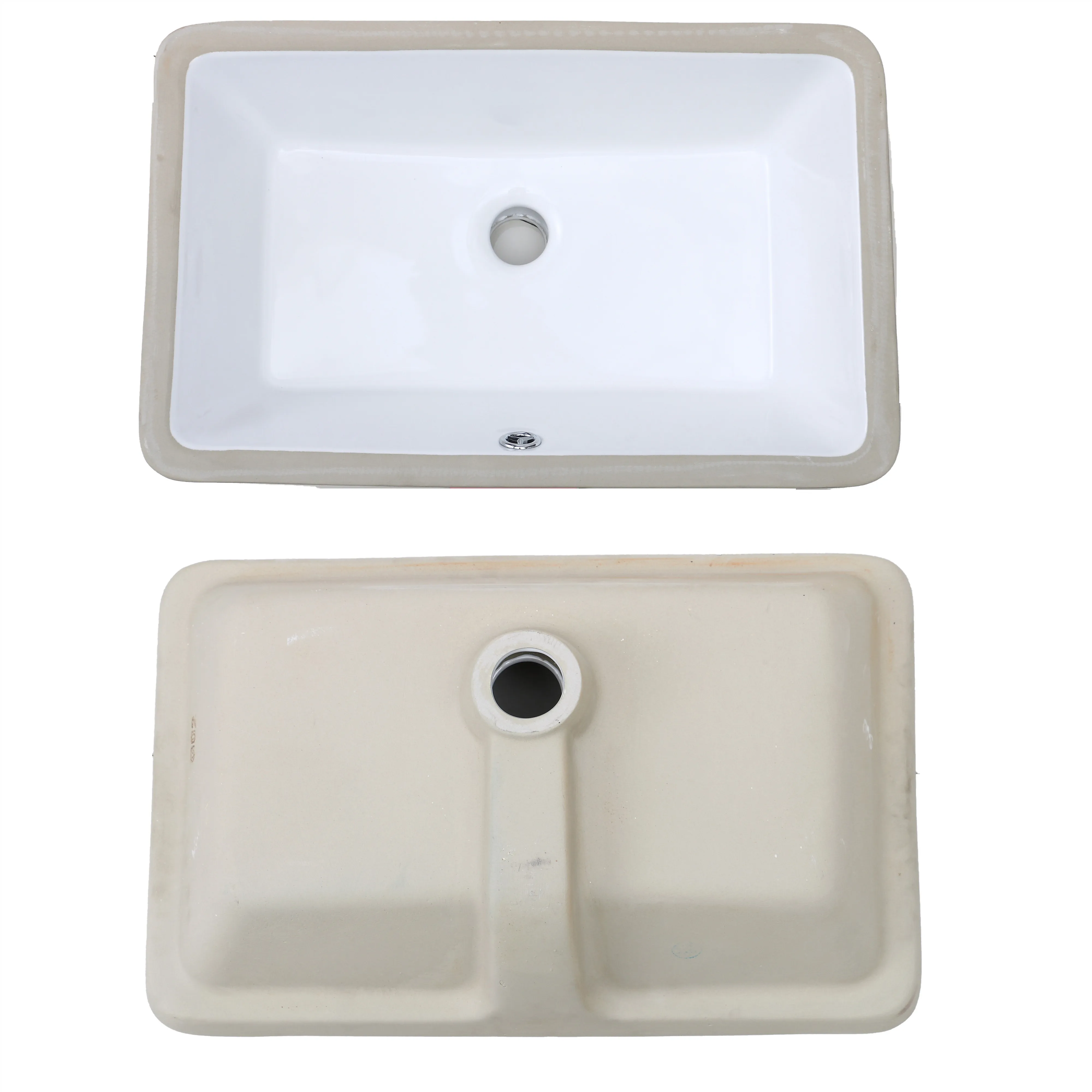MEJE Undermount Sink Rectrangle Undercounter Bathroom Sink Ceramic Lavatory Vanity Vessel Sink