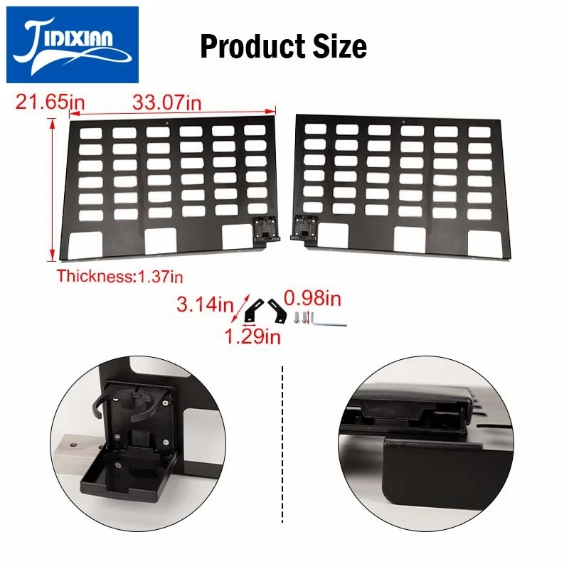 JIDIXIAN Rear Racks Car Rear Window Trunk Shelf Storage Bracket Luggage Rack for Jeep Wrangler JK 2007- Accessories